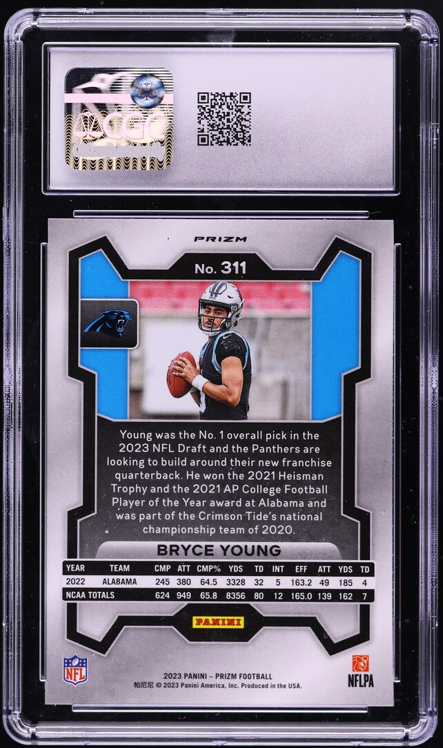 2023 Panini Prizm Green Bryce Young ROOKIE #311 CGC 10 GEM MINT