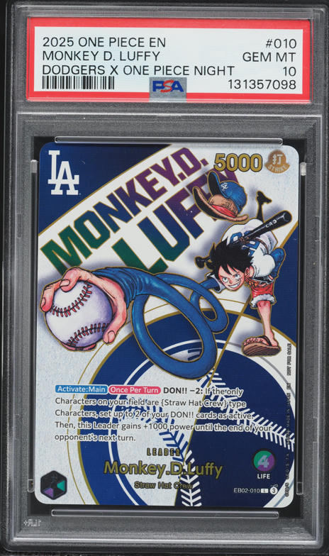 【 BGS10 GL】ドジャース　ルフィDodgers Luffy BGS10 GL】ドジャース ルフィDodgers Luffy Monkey.D.Luffy (010