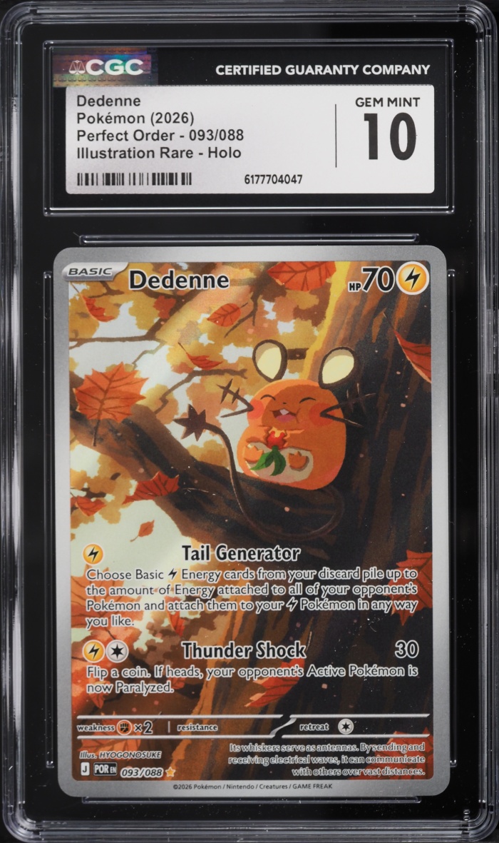 2026 Pokemon Mega Evolution Perfect Order IR Dedenne #93 CGC 10 GEM MINT