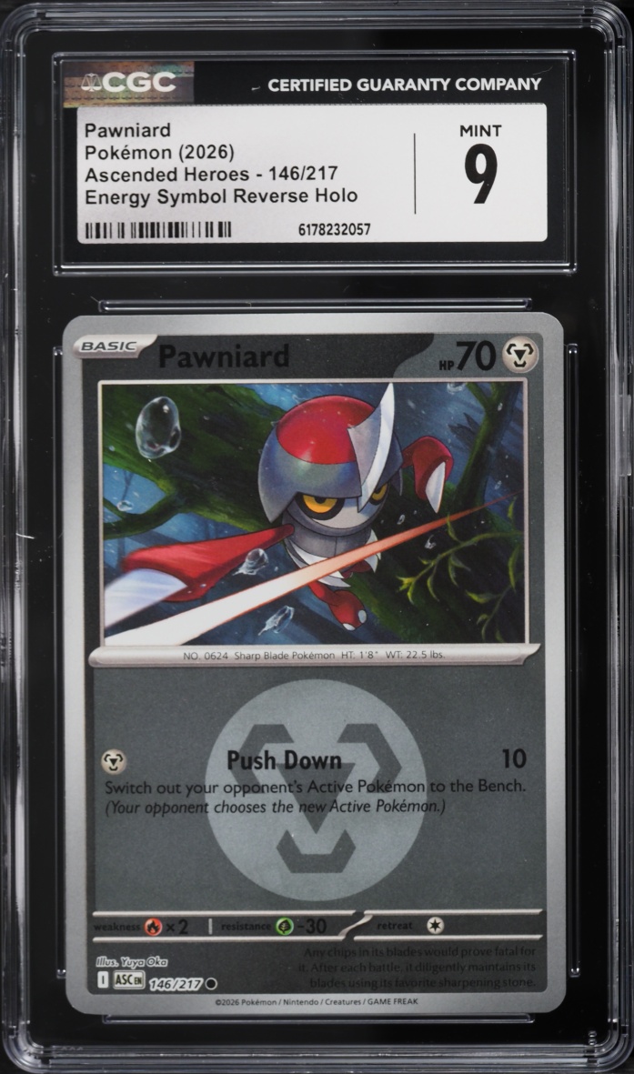 2026 Pokemon Mega Evolution Ascended Heroes Energy Symbol Reverse Holo Pawniard #146 CGC 9 MINT
