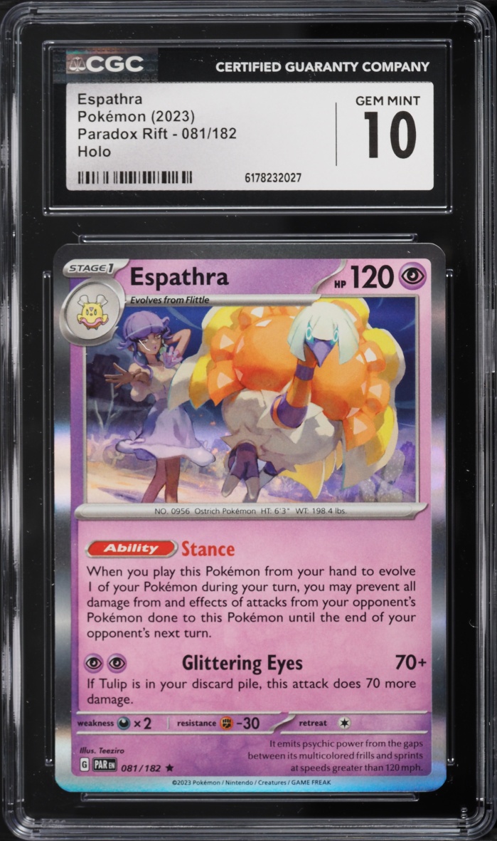2023 Pokemon Scarlet & Violet Paradox Rift Holo Espathra #81 CGC 10 GEM MINT