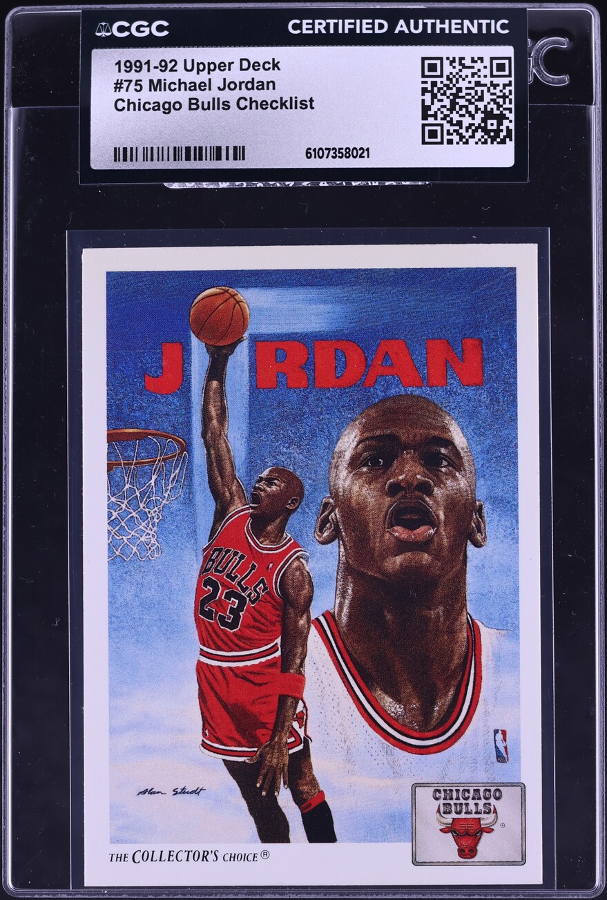 1991 Upper Deck Chicago Bulls Checklist Michael Jordan #75 CGC AUTH