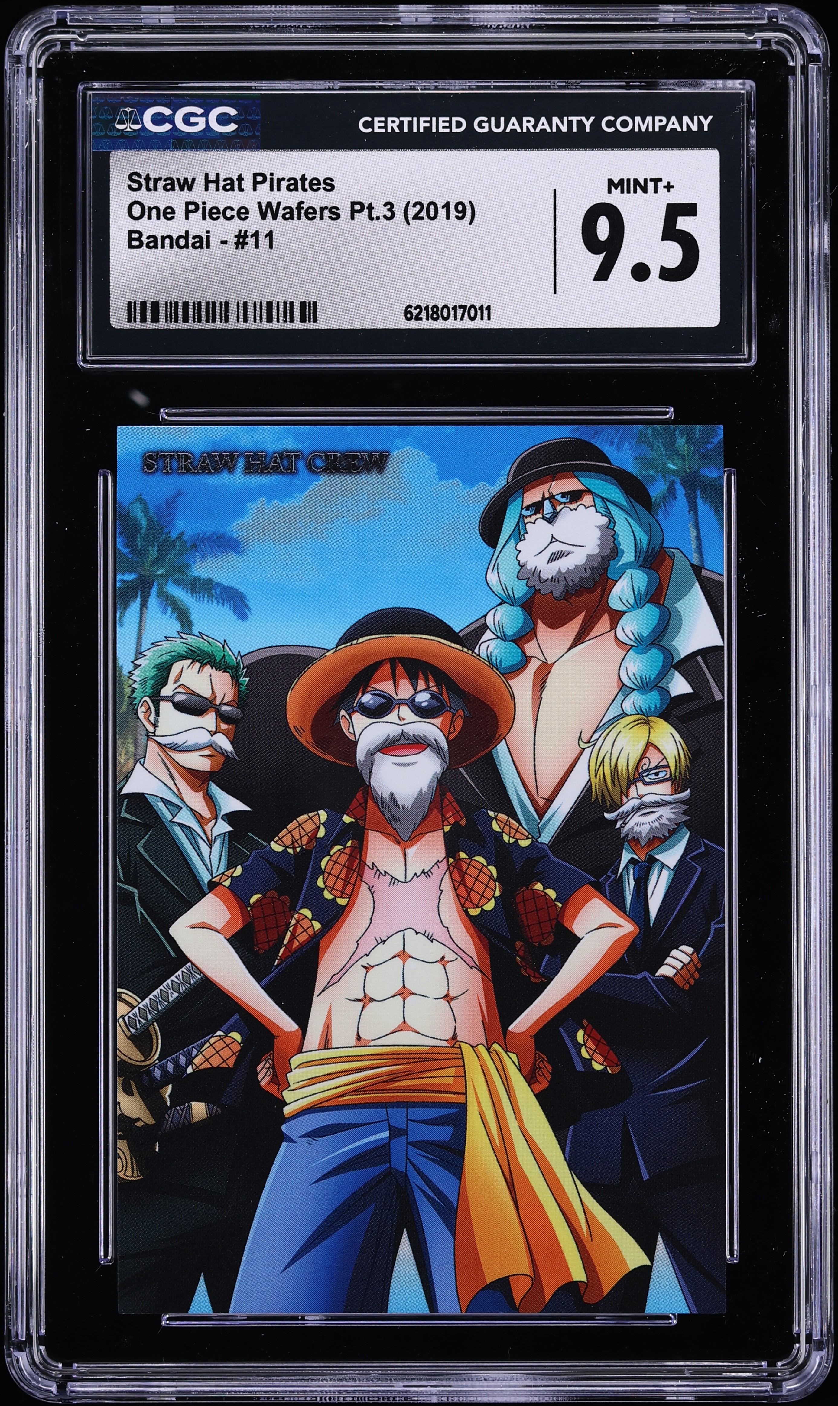 2019 Bandai One Piece Wafers Pt.3 Straw Hat Pirates #11 CGC 9.5 MINT+