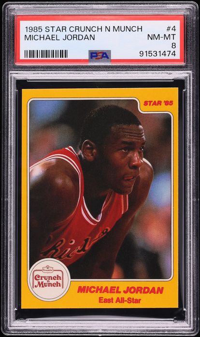 1985 Star Crunch N Munch All-Stars Michael Jordan ROOKIE #4 PSA 8 NM-MT