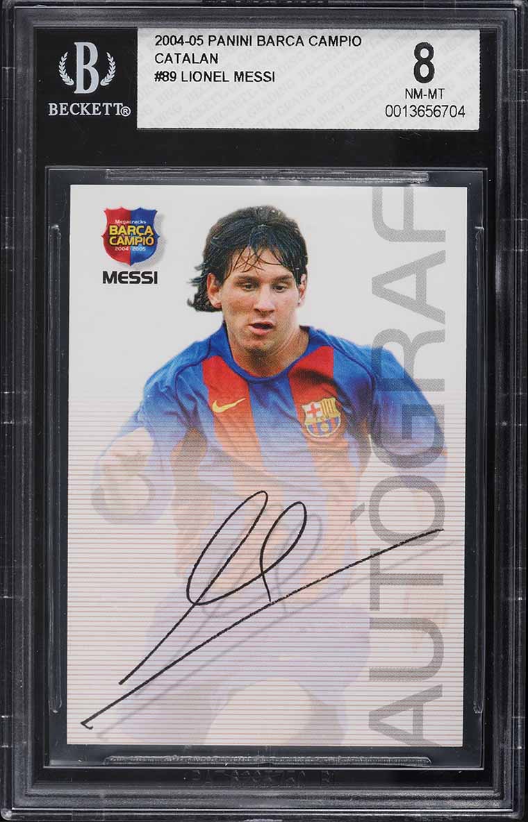 2004 Panini Sports Mega Cracks Barca Campion Lionel Messi ROOKIE #89 BGS 8 NM-MT
