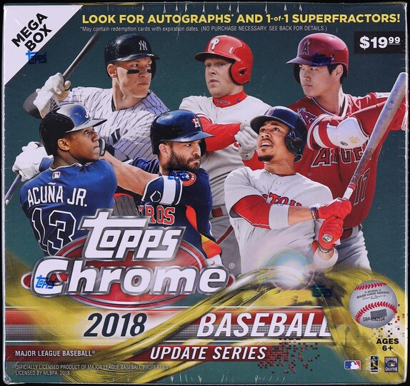 2018 Topps Chrome Update Series Sealed Mega Box, 7ct Packs on Fanatics ...