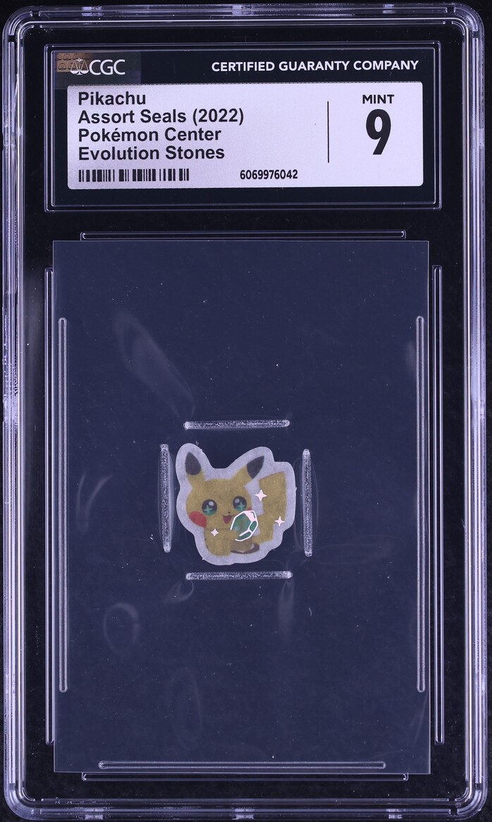 2022 Pokemon Center Assort Seals Evolution Stones Pikachu CGC 9 MINT
