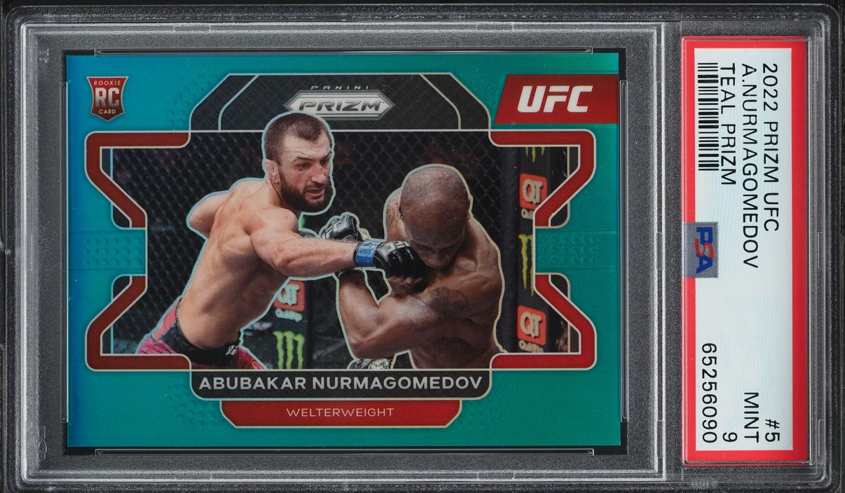 2022 Panini Prizm UFC Teal Abubakar Nurmagomedov ROOKIE /49 #5 PSA 9 MINT