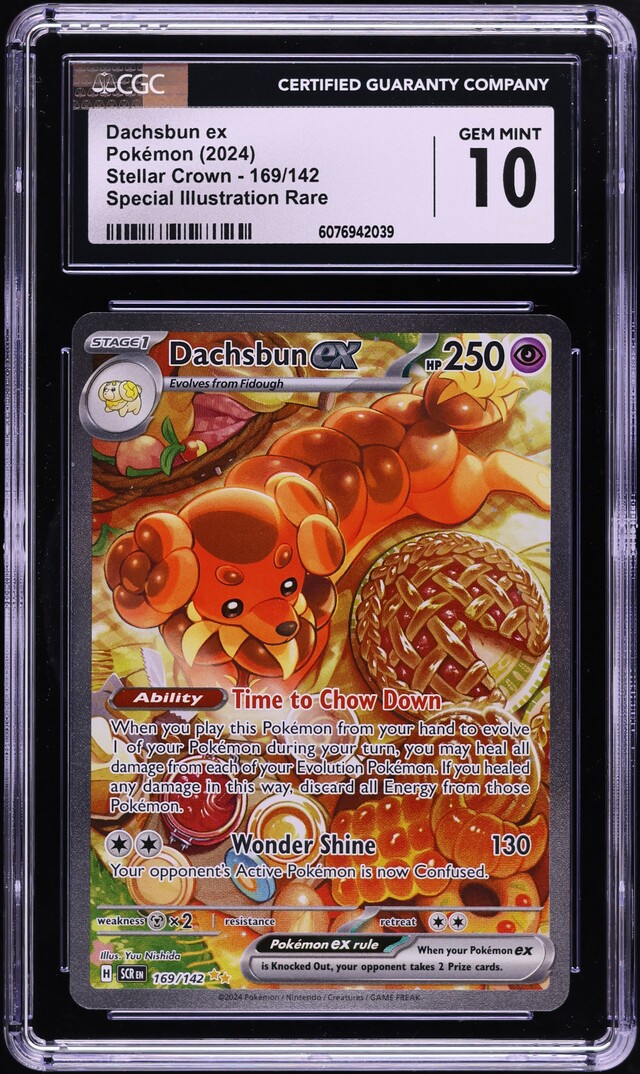 2024 Pokemon Scarlet & Violet Stellar Crown SIR Dachsbun ex #169 CGC 10 GEM MINT