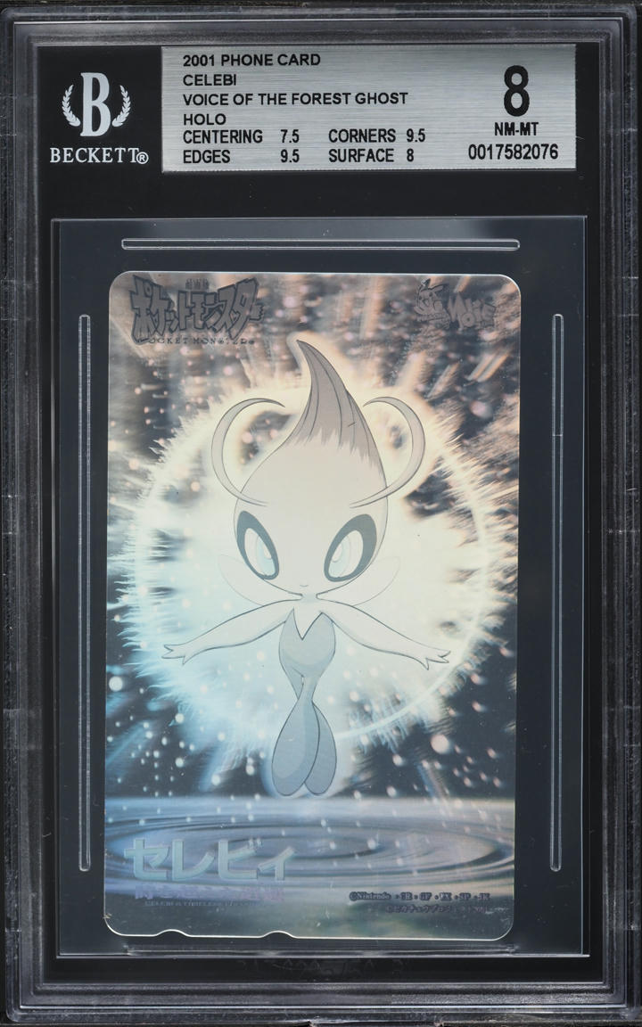 2001 Pokemon Japanese Phone Card Voice Of the Forest Ghost Holo Celebi BGS 8