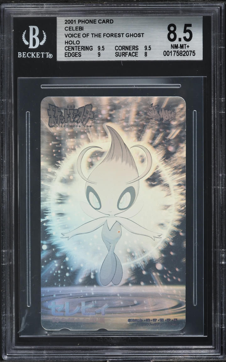 2001 Pokemon Japanese Phone Card Voice Of the Forest Ghost Holo Celebi BGS 8.5