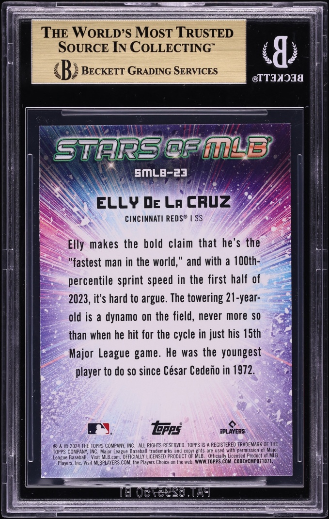 2024 Topps Stars Of MLB Elly De La Cruz ROOKIE #SMLB-23 BGS 9.5 GEM MINT
