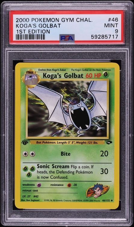 2000 Pokemon Gym Challenge 1st Edition Koga's Golbat #46 PSA 9 MINT
