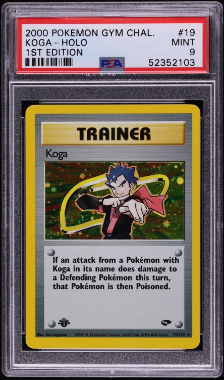2000 Pokemon Gym Challenge 1st Edition Holo Koga #19 PSA 9 MINT