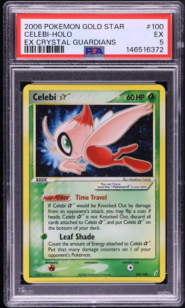 2006 Pokemon EX Crystal Guardians Holo Celebi Gold Star #100 PSA 5 EX