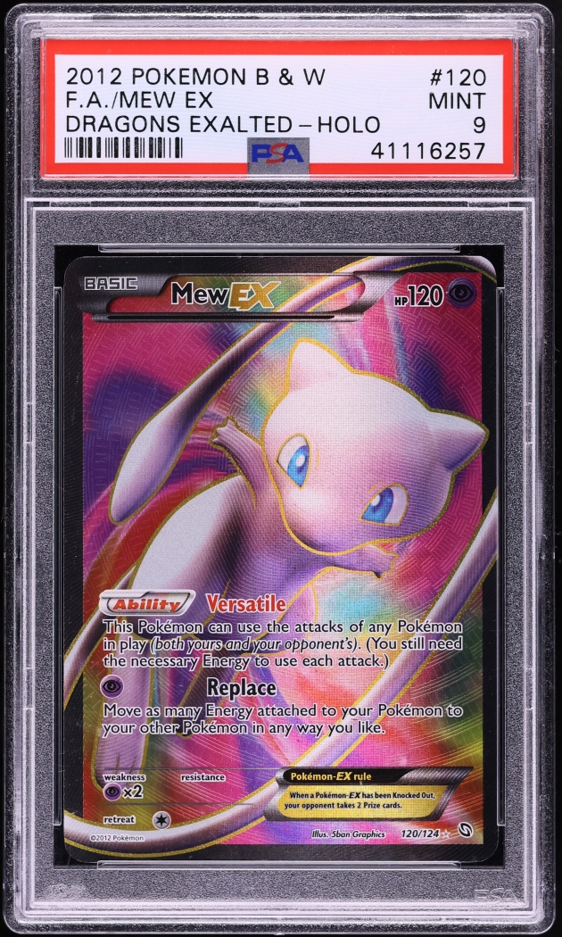 2012 Pokemon Black & White Dragons Exalted Full Art Mew EX #120 PSA 9 MINT