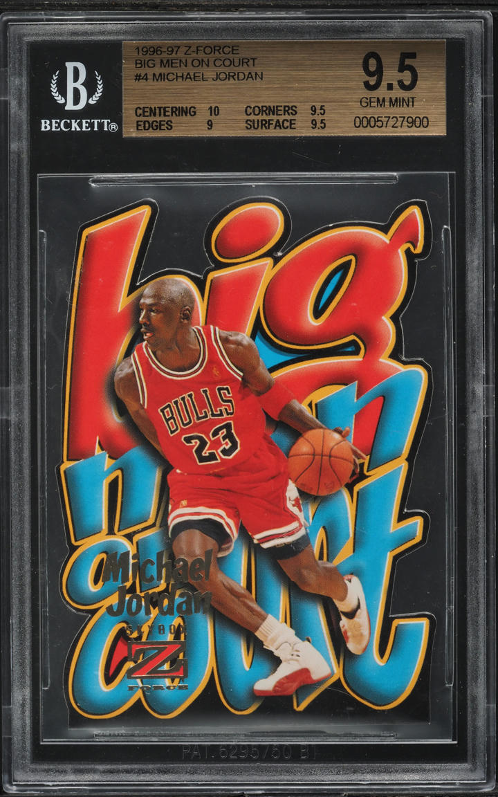 1996 Skybox Z-Force Big Men On Court Michael Jordan #4 BGS 9.5 GEM MINT - Photo 1