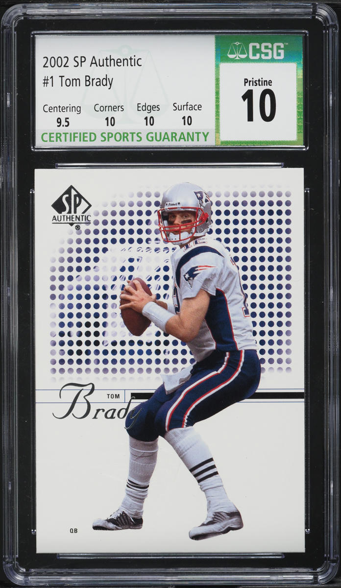 2002 SP Authentic Tom Brady #1 CSG 10 PRISTINE
