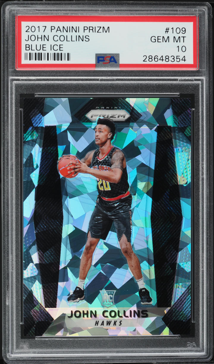 2017 Panini Prizm Blue Ice Prizms John Collins ROOKIE /99 #109 PSA 10 GEM MINT - Main Image