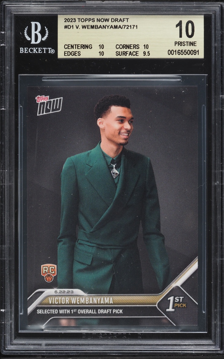 2023 Topps Now Draft Victor Wembanyama ROOKIE #D-1 BGS 10 PRISTINE