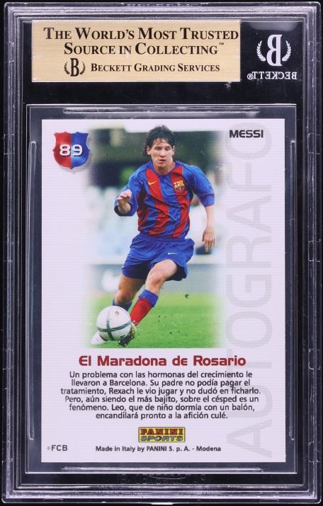 2004 Panini Megacracks Barca Campio Lionel Messi ROOKIE #89 BGS 9.5 GEM MINT - Photo 2