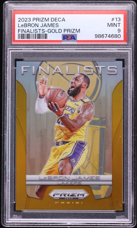 2023 Panini Prizm Deca Finalists Gold LeBron James /10 #13 PSA 9 MINT - Photo 1