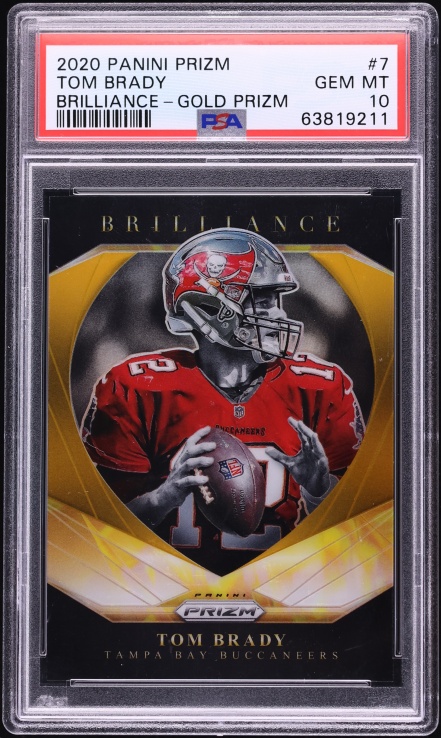 2020 Panini Prizm Brilliance Gold Tom Brady /10 #7 PSA 10 GEM MINT - Photo 1