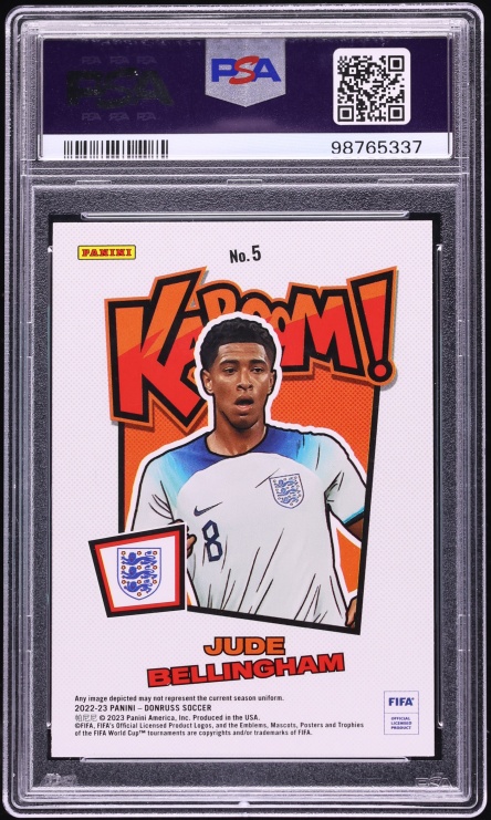2022 Donruss FIFA Kaboom! Jude Bellingham #5 PSA 10 GEM MINT - Photo 2