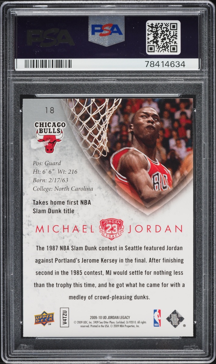 2009 Upper Deck Legacy Gold Michael Jordan #18 PSA 10 GEM MINT