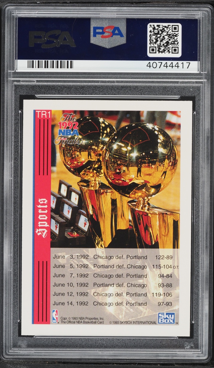 1992 Hoops NBA Championship Michael Jordan Clyde Drexler #TR1 PSA 10 GEM MINT