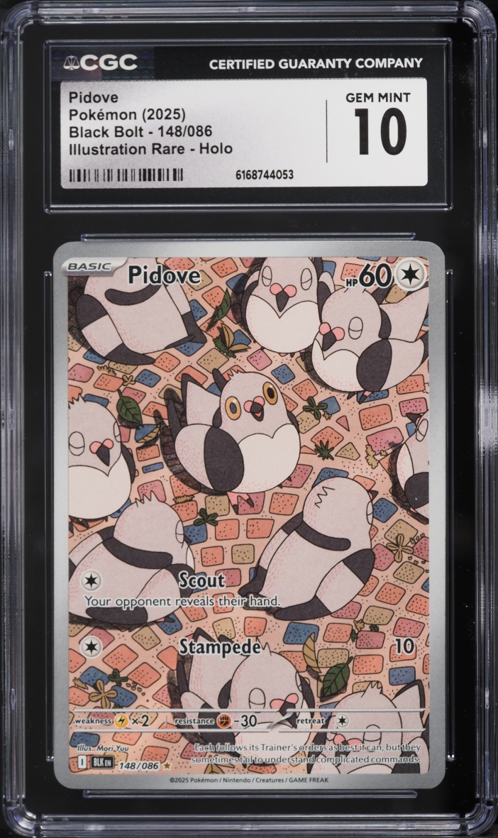2025 Pokemon Scarlet & Violet Black Bolt IR Pidove #148 CGC 10 GEM MINT
