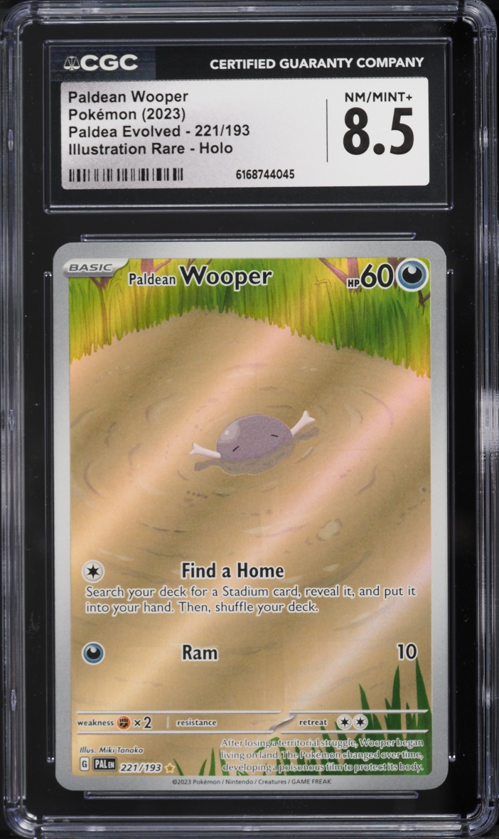 2023 Pokemon Scarlet & Violet Paldea Evolved IR Paldean Wooper #221 CGC 8.5 NM-MT+