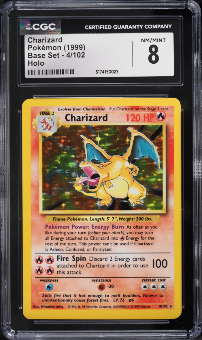 1999 Pokemon Base Set Holo Charizard #4 CGC 8 NM-MT