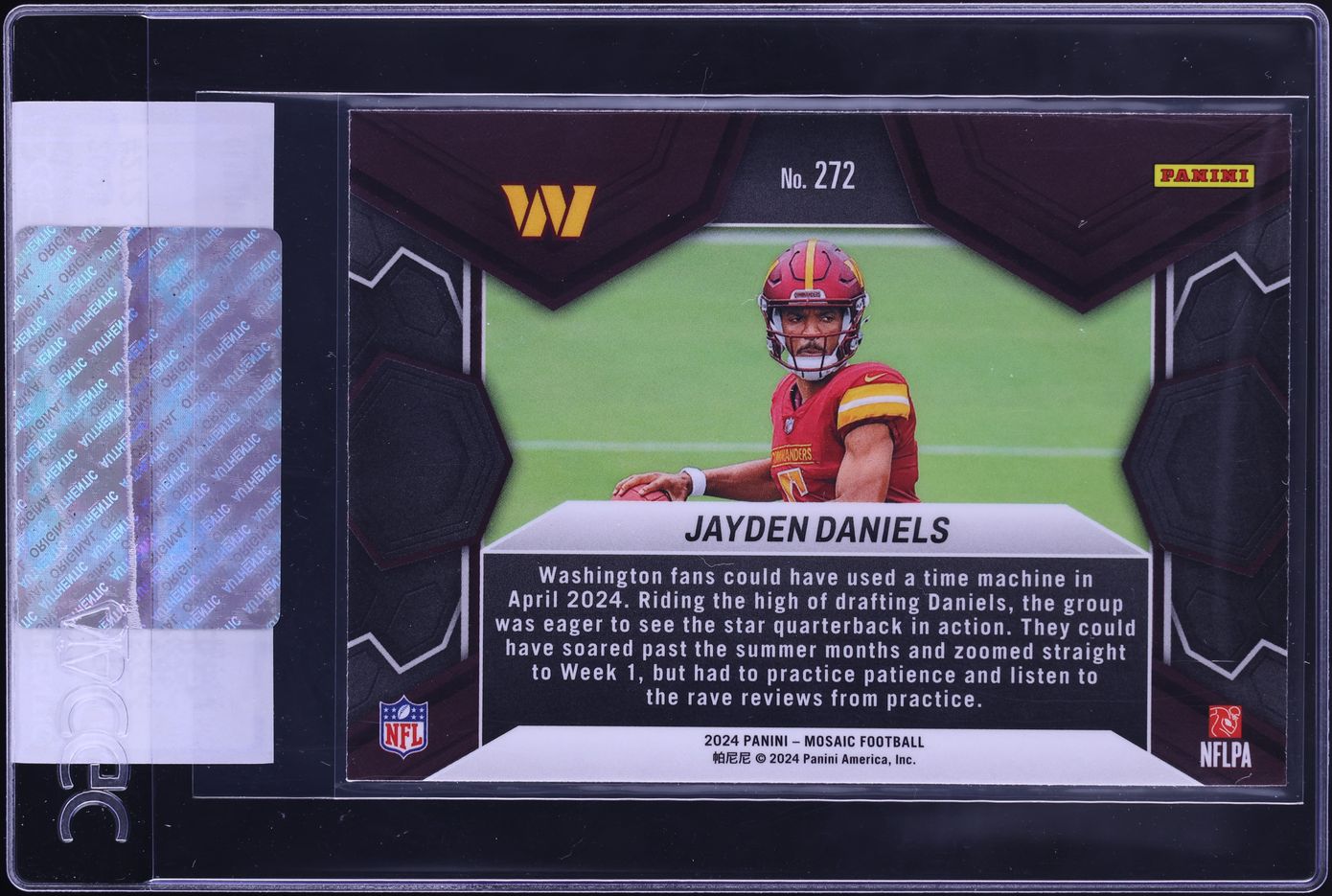 2024 Panini Mosaic Jayden Daniels ROOKIE #272 CGC AUTH