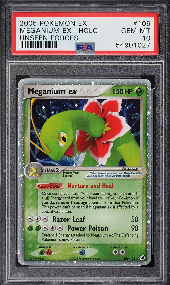 2005 Pokemon EX Unseen Forces Holo Meganium ex #106 PSA 10 GEM MINT