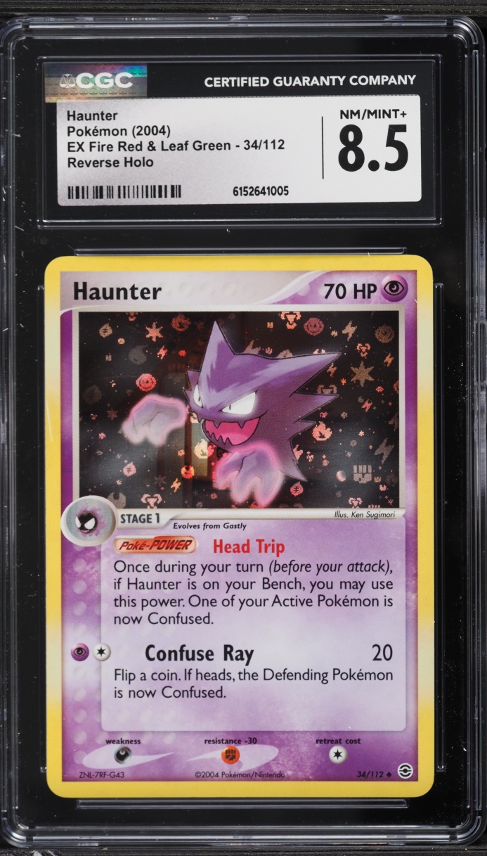 2004 Pokemon EX Fire Red & Leaf Green Reverse Holo Haunter #34 CGC 8.5 NM-MT+