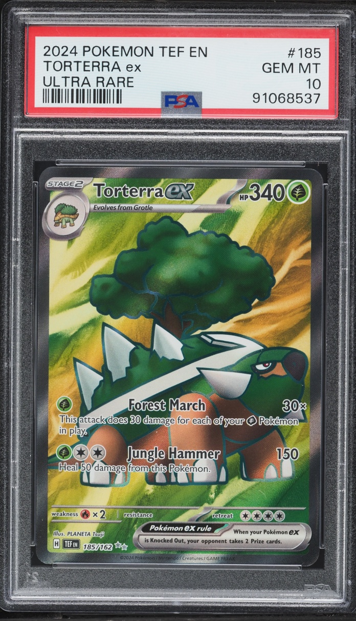2024 Pokemon Scarlet & Violet Temporal Forces Full Art Torterra EX #185 PSA 10 GEM MINT