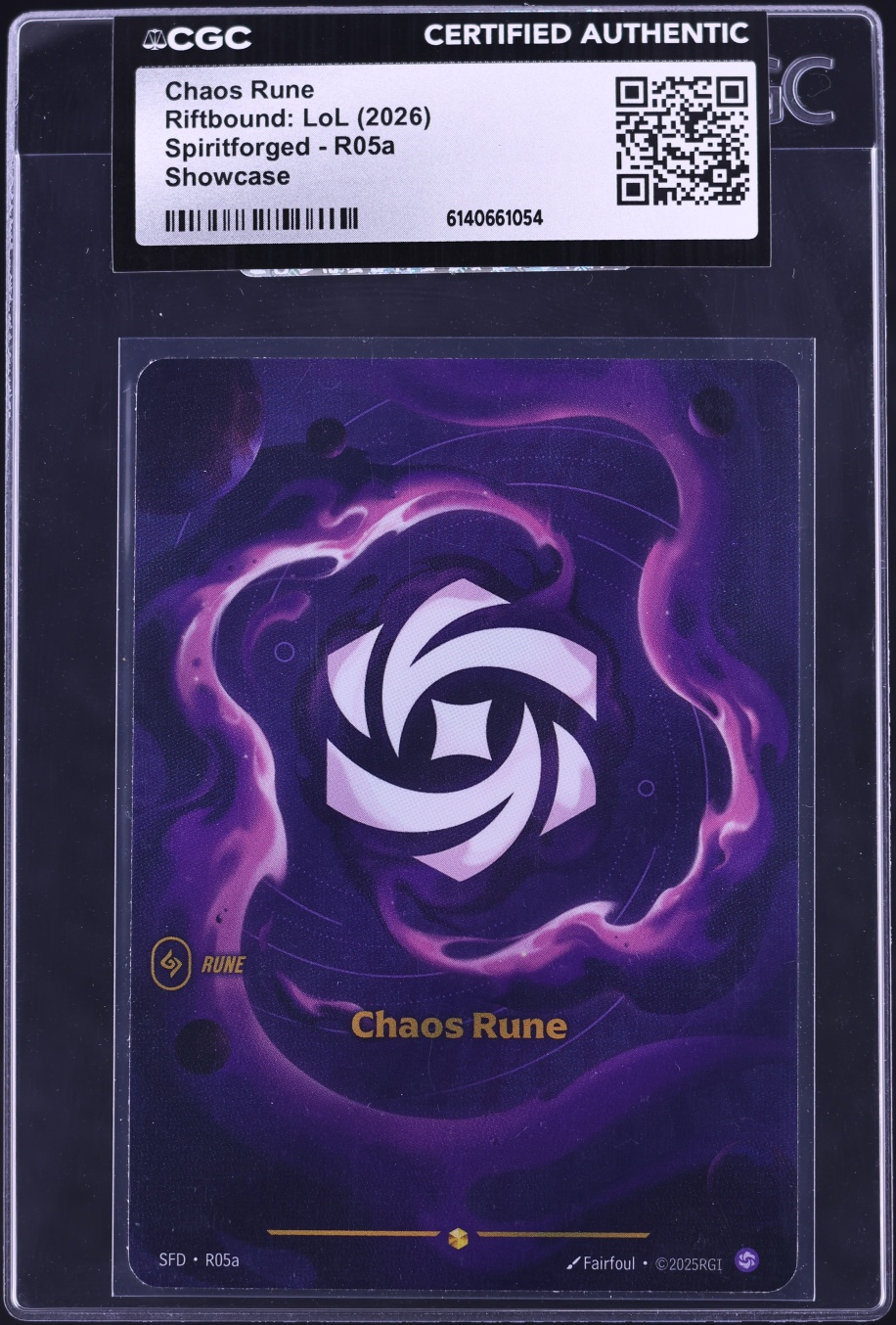 2026 Riftbound League Of Legends Spiritforged Chaos Rune #R05a CGC AUTH ...