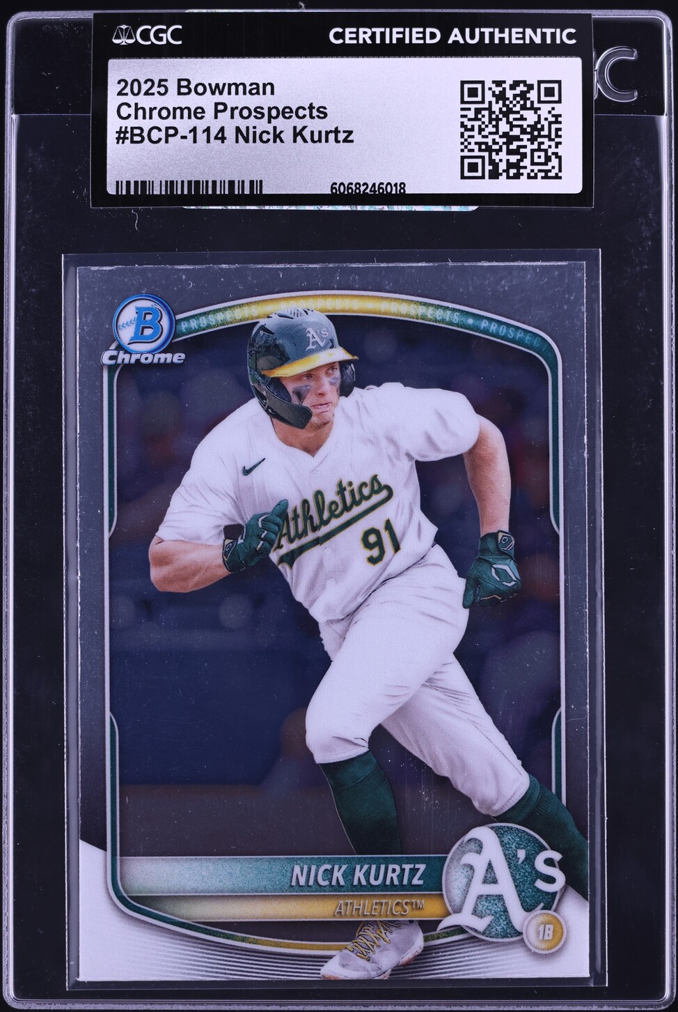 2025 Bowman Chrome Nick Kurtz PROSPECT #BCP-114 CGC AUTH