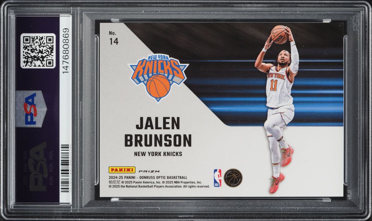 2024 Donruss Optic Phazes Prizm Jalen Brunson #14 PSA 10 GEM MINT