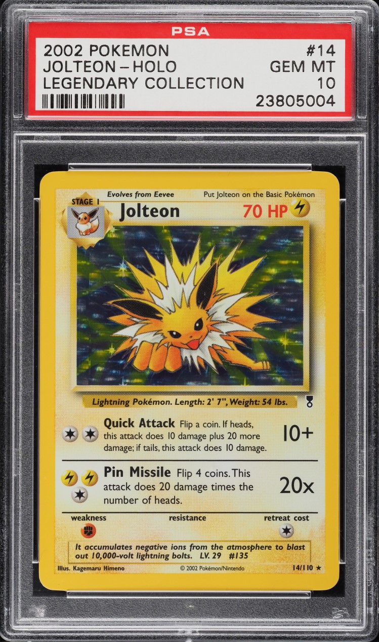 2002 Pokemon  Legendary Collection Holo Jolteon #14 PSA 10 GEM MINT