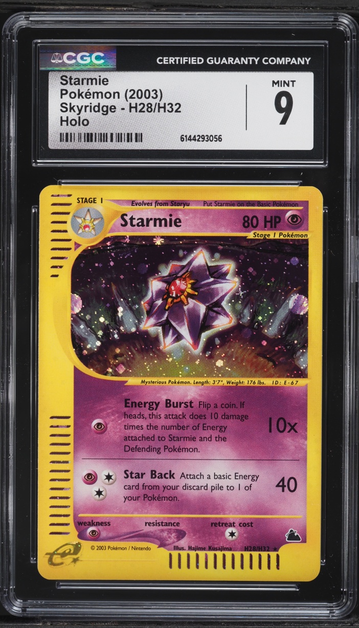 2003 Pokemon Skyridge Holo Starmie #H28 CGC 9 MINT