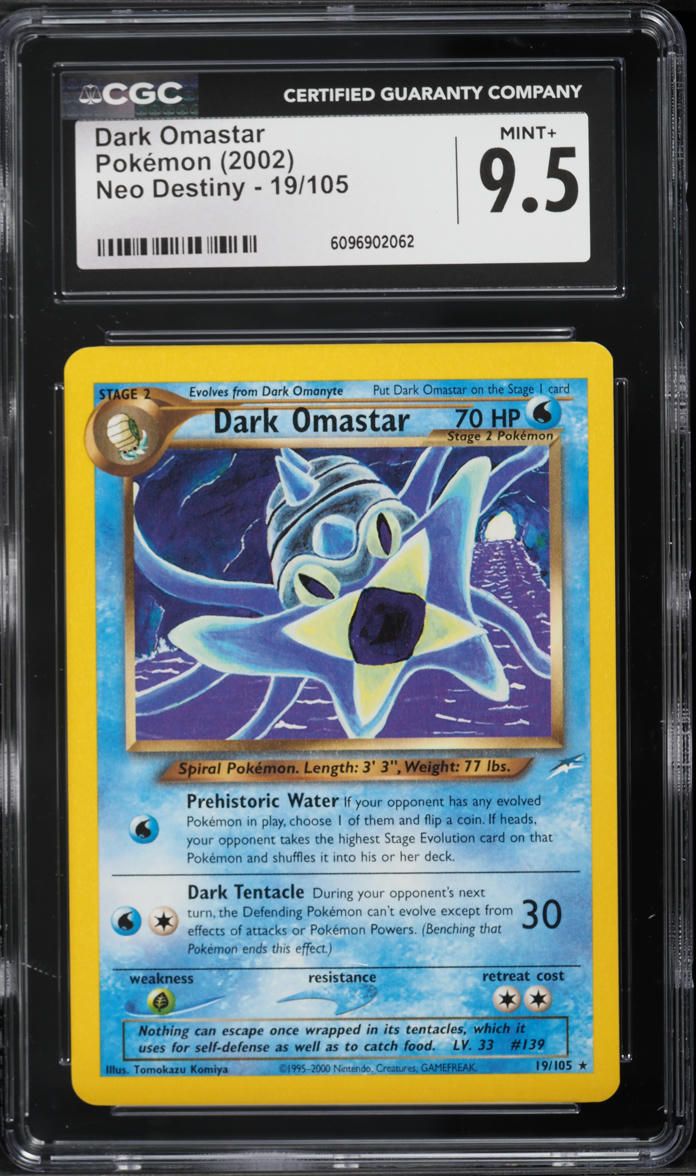 2002 Pokemon Neo Destiny Dark Omastar #19 CGC 9.5 MINT+