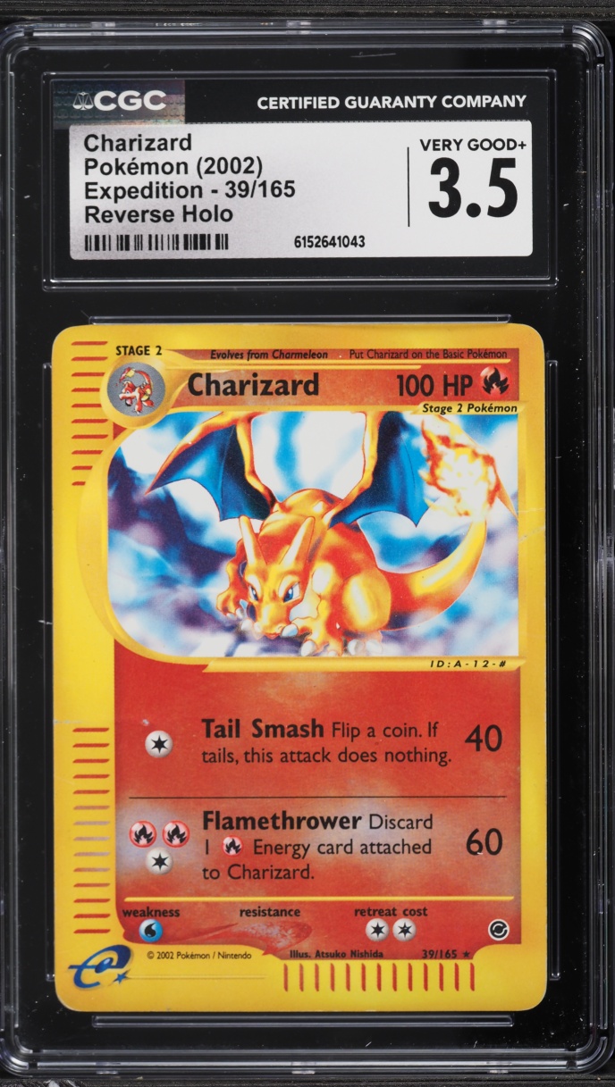 2002 Pokemon Expedition Reverse Holo Charizard #39 CGC 3.5 VG+