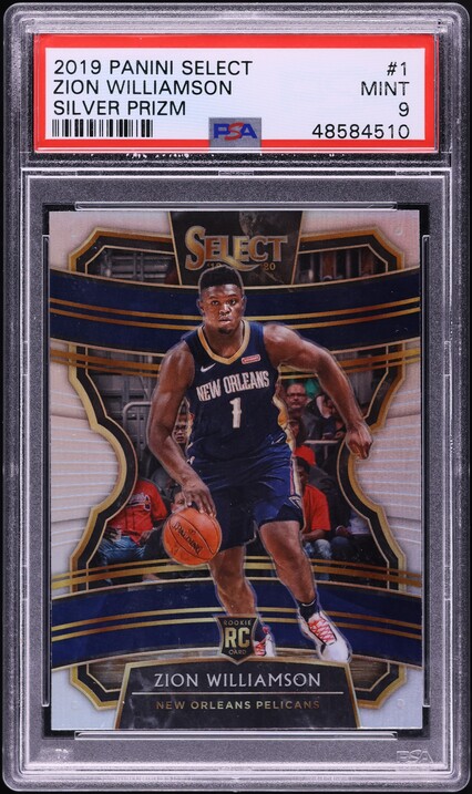2019 Hoops Premium Stock Pulsar Zion Williamson ROOKIE RC #258 PSA
