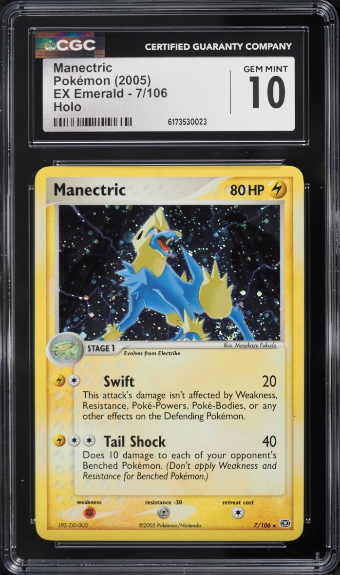 2005 Pokemon EX Emerald Holo Manectric #7 CGC 10 GEM MINT