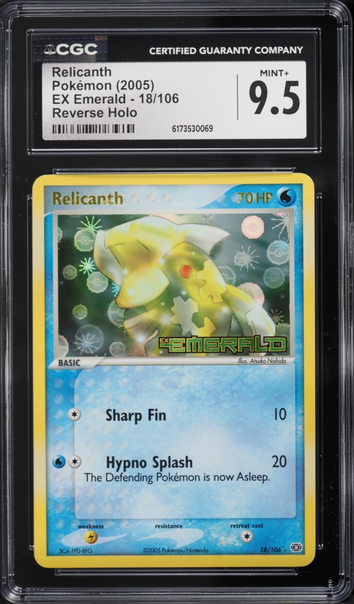 2005 Pokemon EX Emerald Reverse Holo Relicanth #18 CGC 9.5 MINT+