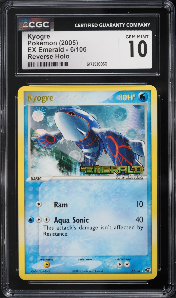 2005 Pokemon EX Emerald Reverse Holo Kyogre #6 CGC 10 GEM MINT