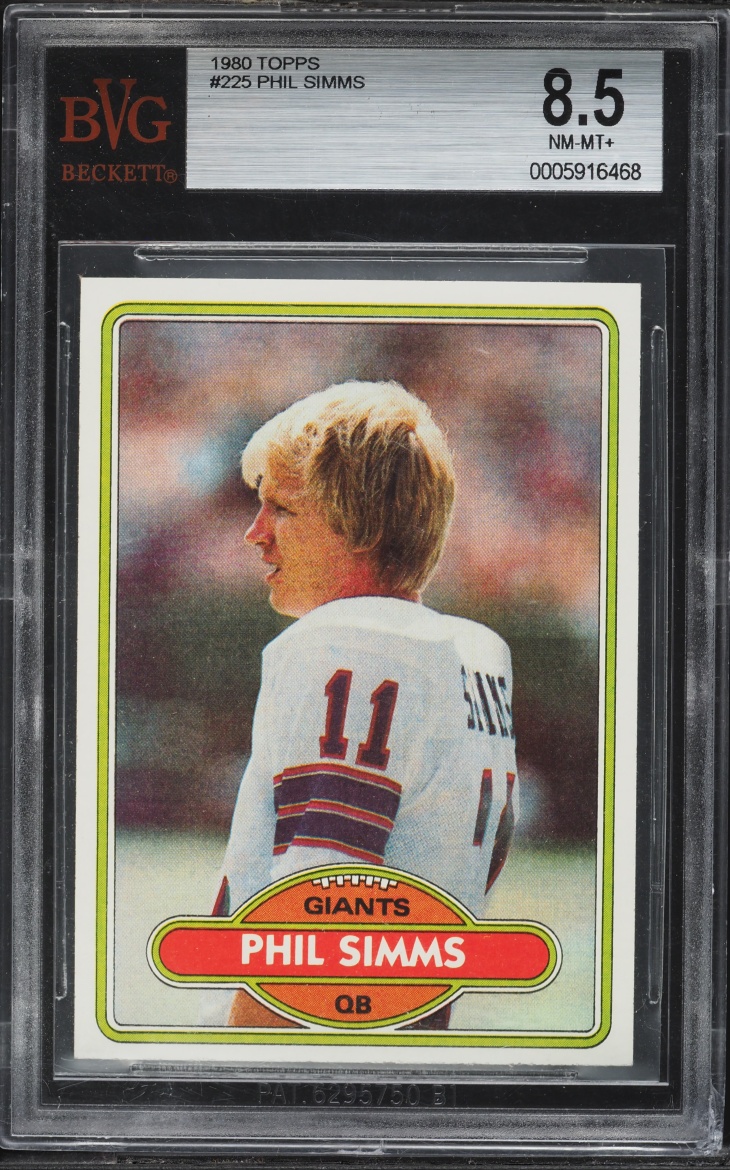 1980 Topps Football Phil Simms ROOKIE #225 BVG 8.5 NM-MT+