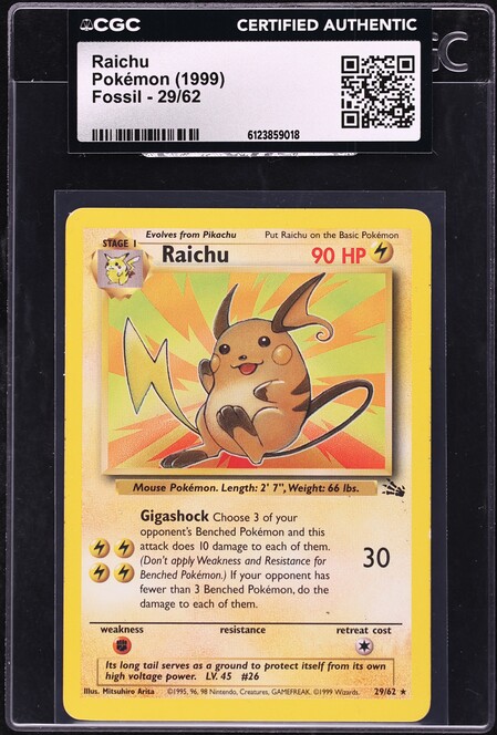 2016 Pokemon Japanese XY 20th Anniversary 1st Edition Holo Raichu